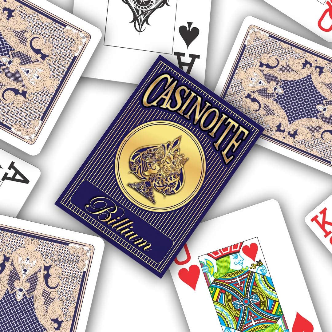 Casinoite Billium poker playing card boxes in red and blue premium packaging with gold embossed design made in India