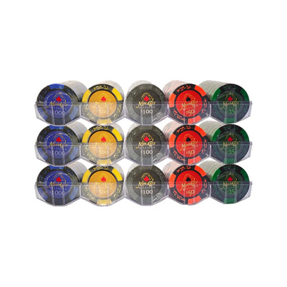 Poker Chips Set Monte Carlo Dark Millions (300 Chips 43mm with Black Case)