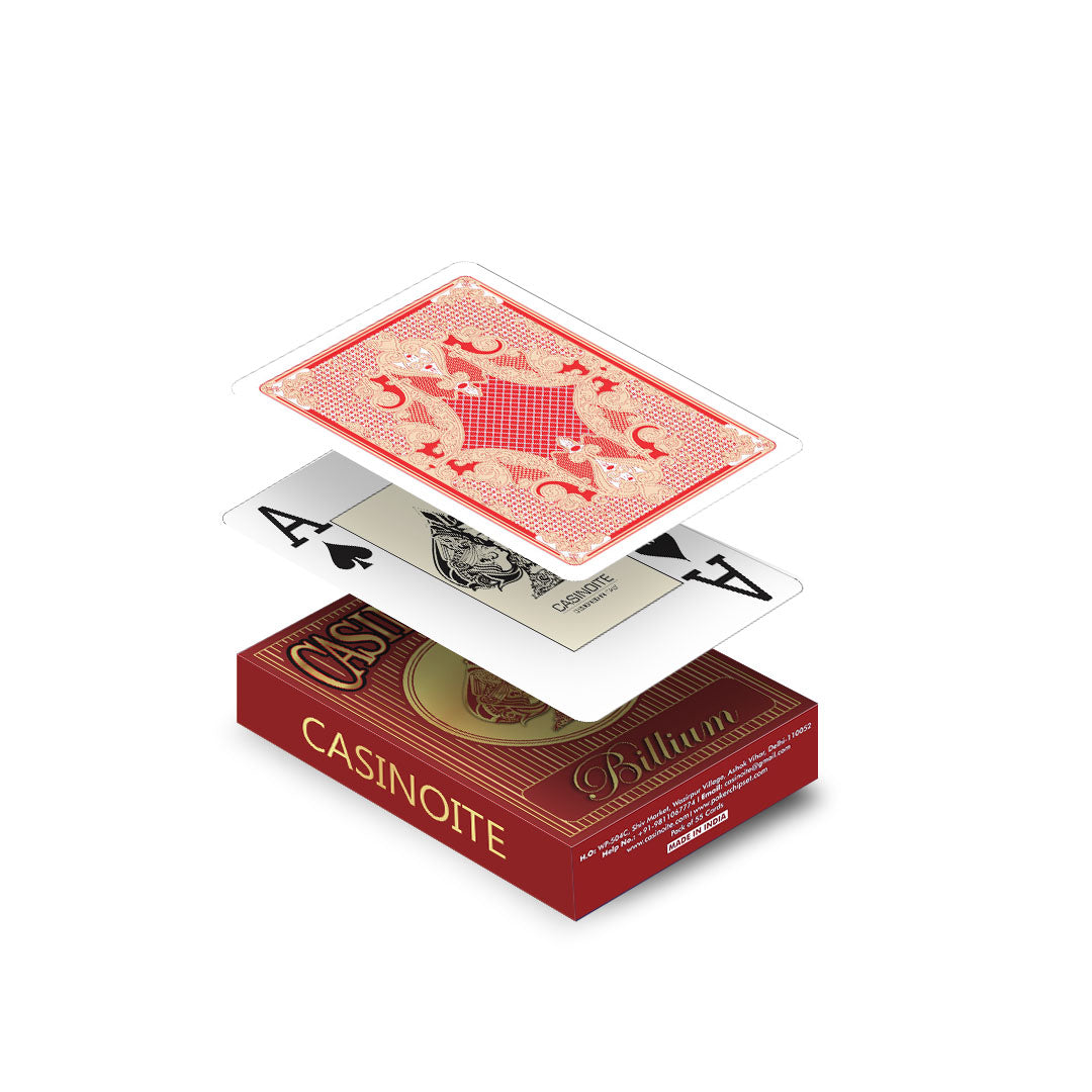 Billium Plastic Poker Playing Card (Red)
